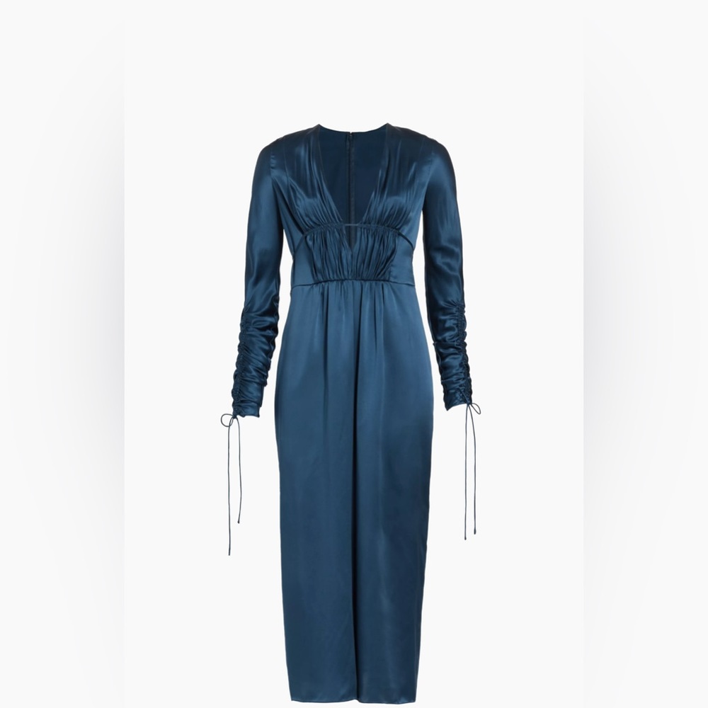 $1495 Alejandra Alonso Rojas Silk Satin Midi-Dress size 6 - Picture 6 of 11